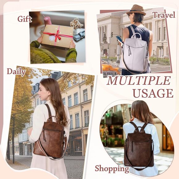 1789 Backpack Purse Faux Leather Anti-Theft Backpack With Detachable main image 6